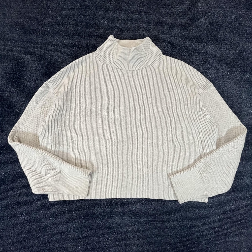 Lululemon Sweater Womens 6 Gray Cashmere Blend Mock Neck Venice Pullover Chic